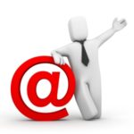 The businessman and email symbol The businessman and email symbol