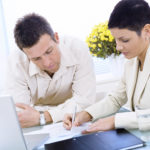 Business couple working